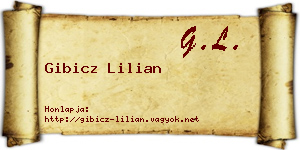 Gibicz Lilian névjegykártya